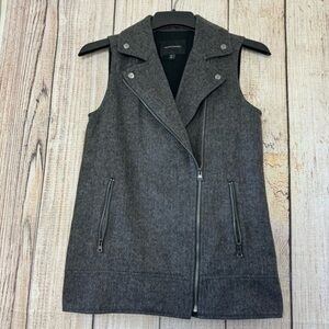 Banana Republic Womens Herringbone Wool blend Zip Up vest size XS